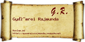 Gyömrei Rajmunda névjegykártya